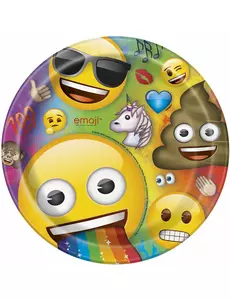 Emoji Regnbue Papirtallerkener 22 cm
