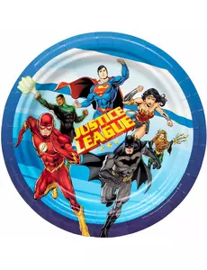 8 Justice League 23 cm papirtallerkener