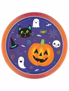 8 Halloween Venner Papirtallerkener 23 cm