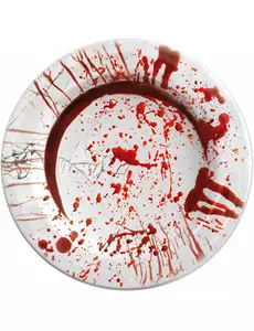 6 blodige Halloween-papirtallerkener 23 cm