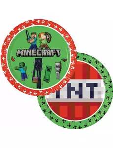 8 Minecraft 23 cm papirtallerkener