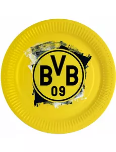 8 runde papirtallerkener fra Borussia Dortmund, 23 cm