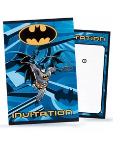 8 Batman invitasjonskort med konvolutter 10x16cm
