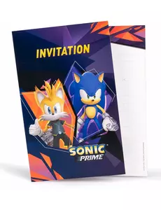 8 Sonic Prime invitasjonskort 10 x 15 cm