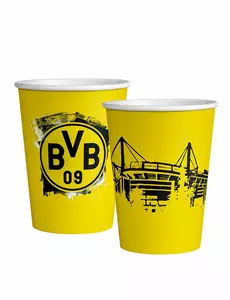 8 stk. Borussia Dortmund 250 ml pappkopper