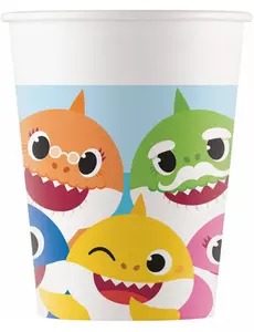 8 Baby Shark 200 ml pappkopper