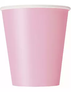 8 light pink cardboard cups 210 ml