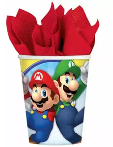 8 Super Mario 250 ml pappkopper