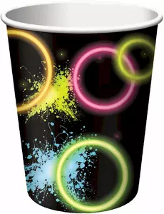 8 Glow Party-papirkopper 266 ml
