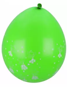 8 grønne ballonger med små bamsemønstre