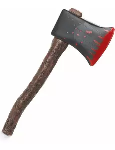 Liten blodig plast Halloween-øks