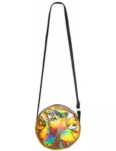 Gull holografisk rund crossbody-veske