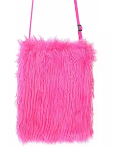 Neon pink plush bag