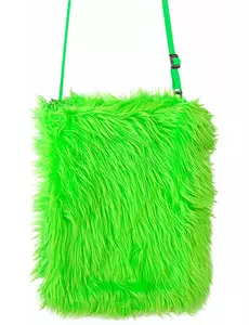 Neon green plush bag