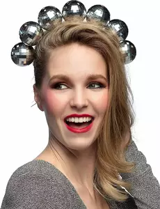 Adult silver disco ball headband