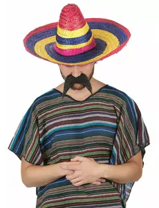 Flerfarget sombrero for voksne, 50 cm