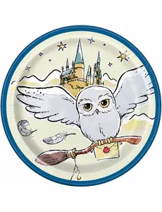 8 små Harry Potter mønstrede papirtallerkener 18 cm
