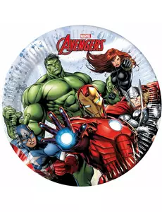 8 små Avengers Mighty papirtallerkener 20 cm