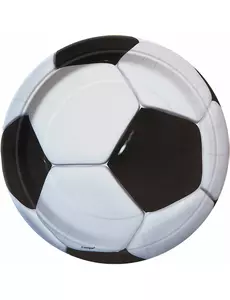 8 små fotball-pappetallerkener 18 cm
