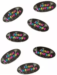 80 Birthday Fireworks Paper Table Confetti 4 x 2 cm