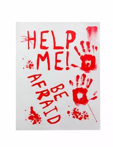 Blodig plakat hjelp meg 42 x 19 cm