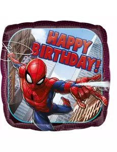 Spider-Man bursdagsballong firkantet folieballong 43 cm