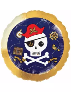 Folieballong med piratskattekart 43 cm
