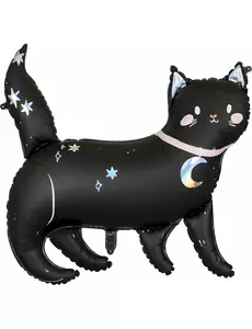 Halloween svart katt aluminiumsballong 96 x 95 cm