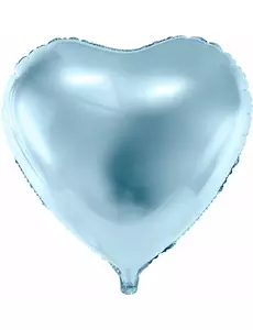 Lyseblå hjertefolieballong 46 cm