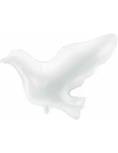 Hvit due folieballong 77 x 66 cm