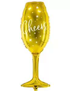 Gullfarget Cheers-folieballong 28 x 80 cm