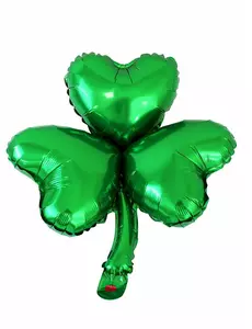 St. Patricks dag 40 cm kløver metallisk ballong