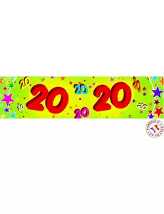 20-årsjubileumsbanner i papir, 0,16 x 2,44 m