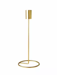 Designerlysestake på gullfarget metallbase 23 x 9,5 cm