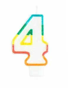 Bursdagslys nummer 4 7,5 cm