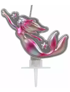 Pent rosa og sølvfarget havfruelys 14 x 10 cm