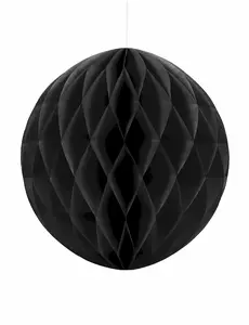 Svart papirball med bikakemotiv 20 cm