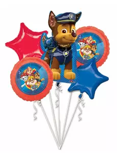 Bukett med 5 Paw Patrol folieballonger