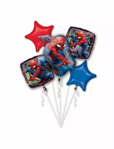 Bukett med 5 Spiderman-folieballonger