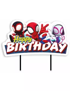 Kaketopper Gratulerer med dagen Spidey og vennene hans 17,5 cm