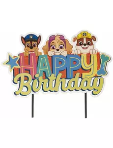 Cake topper Happy Birthday Paw Patrol 17.5 cm