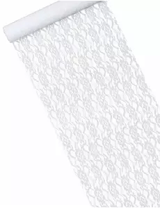Hvit blondebordløper 30 cm x 5 m
