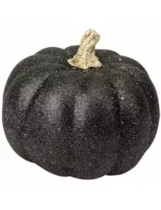 12 cm svart og gull glitterharpiksgresskar