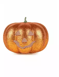17 cm glitrende lysende Halloween-gresskar