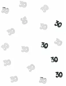 30 sølvfargede trebordkonfetti 10 gr