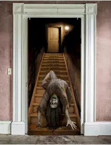 Dørdekorasjon med besatt zombie 80 x 180 cm