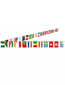Paper flag garland 32 countries 10 m