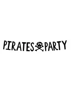 Piratfest svart pappgirlander 14 cm x 1 m
