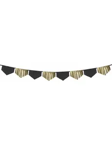 3m Black and Gold Fringe Paper Garland