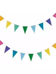 2 m garland of small multi-colored pennants